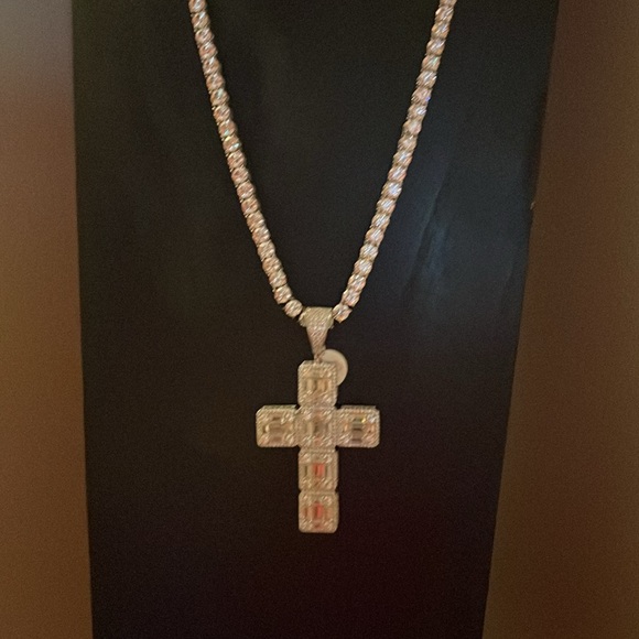 Sterling silver tennis chain set with pendant piece - Picture 7 of 10